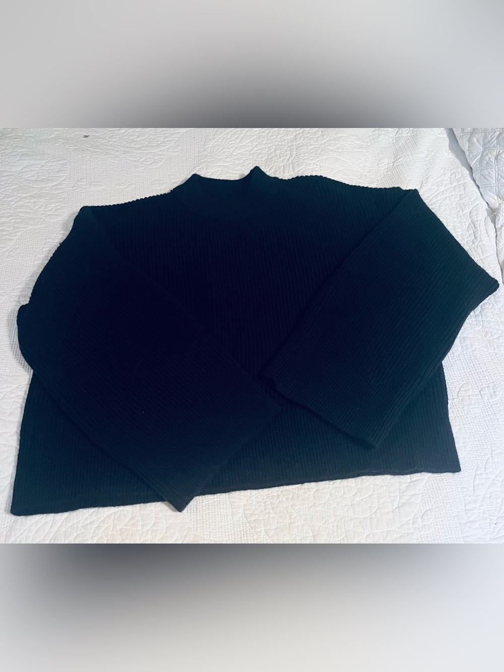Women’s Black Ribbed Mock-Neck Sweater NWT XL